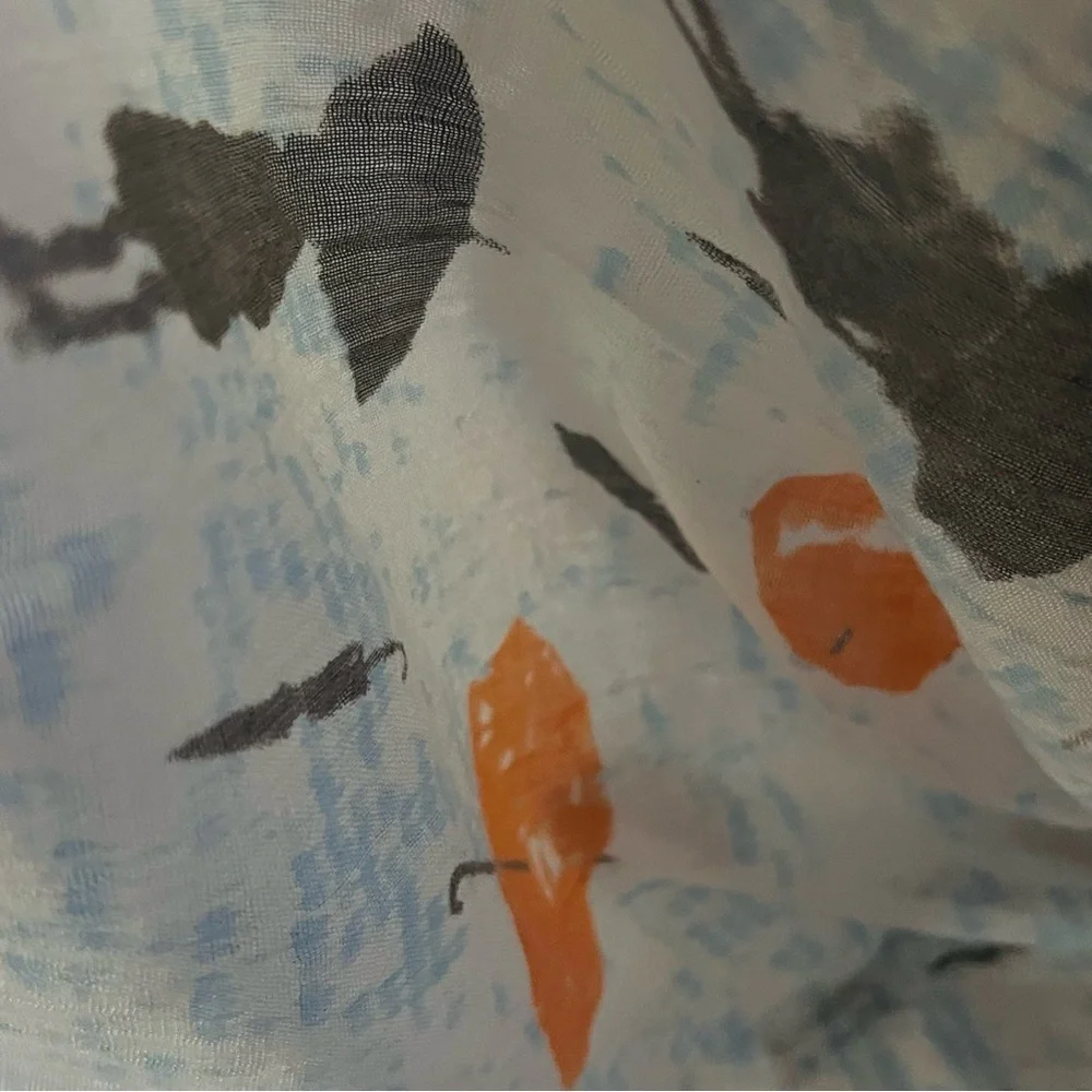 Infinity Scarf – 100% Cotton – Umbrella Rain Print – 66” x 27”